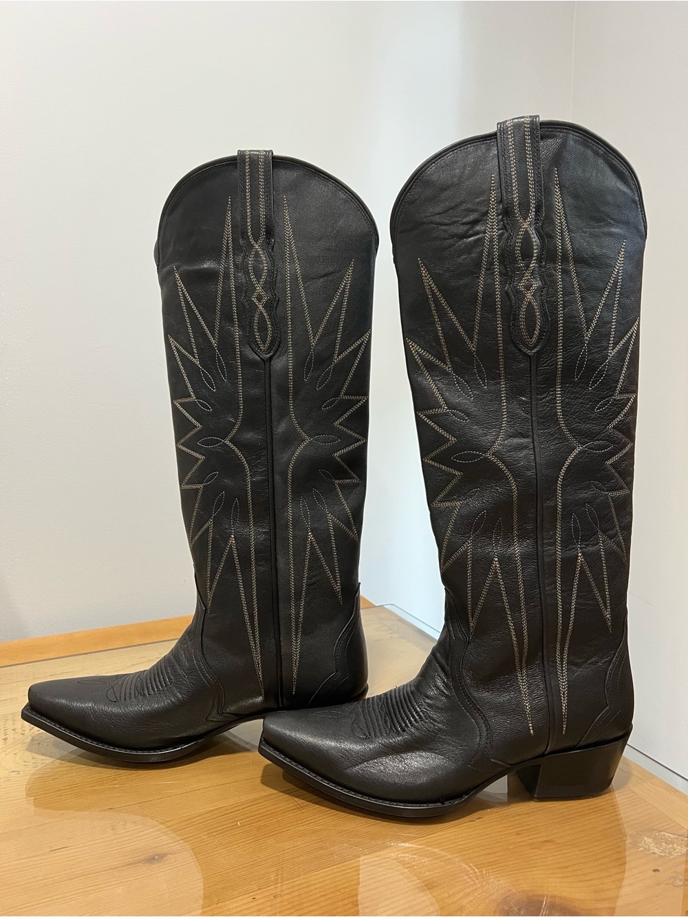 Tecovas The Loretta Midnight Black  Western Leather Boots Black US 9